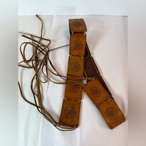 Brown Leather Boho Belt